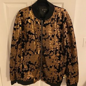 Men’s gold sequence bomber jacket